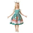 thumbnail image 1 of Seyurigaoka Little Girl’s Christmas Gifts Printed Short Sleeve/Sleeveless Formal Dress, 1 of 9