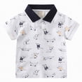 thumbnail image 1 of NIEWTR Polos en Coton Extensible pour Garçons Coupe Classique Manches Courtes Hauts à Col Uniformes Scolaires (Blanc, 4-5 Ans), 1 of 9