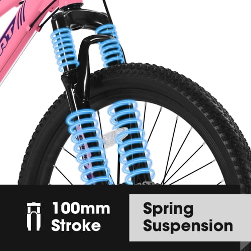 RAISTYW 26 inch Mountain Bike for Womens, 21 Speed with High-Carbon Steel Frame Bike for Adults, Dual Disc Brake, Pink