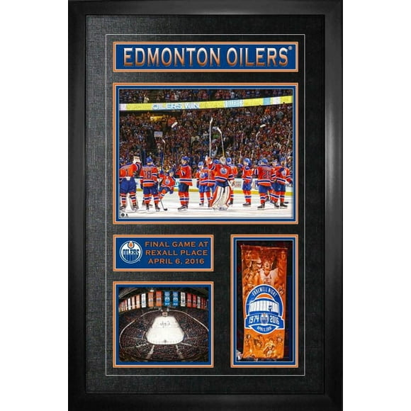 Edmonton Oilers Framed Final Game at Rexall Place Collage Frame
