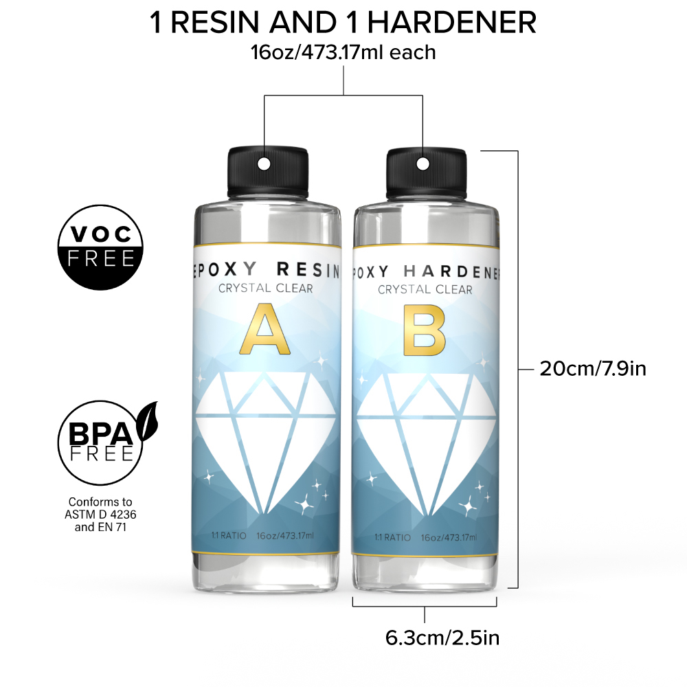 GenCrafts Epoxy Resin 32oz Kit, Crystal Clear