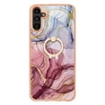 thumbnail image 2 of SaniMore for Samsung Galaxy A14 5G Case, Marble Pattern 3 in 1 Heavy Duty Shockproof Full Body Hard PC+IMD Bumper Drop Protective Women Girls Cover Rotating Ring Bracket Stand for Galaxy A14 5G, Rose, 2 of 10