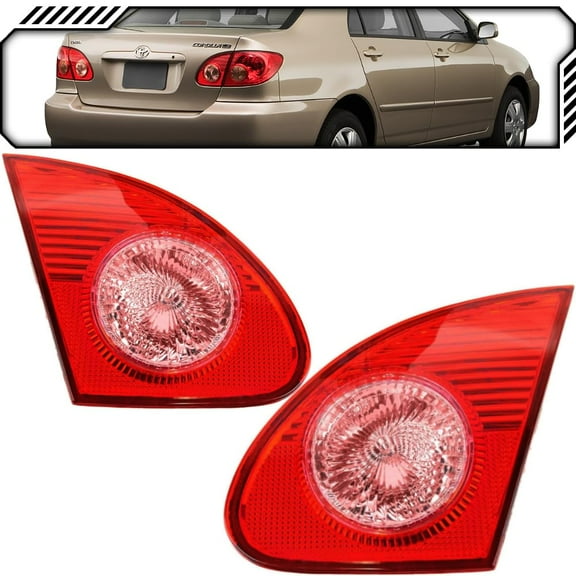 EPIC LIGHTING OE Style Halogen Tail Lights Inner Assembly Replacement for TOYOTA 03-08 COROLLA [ TO2882103 TO2883103 8168102030 8167102030 ] Pair
