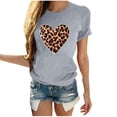 thumbnail image 2 of SOOMLON Valentine's Day Tops for Women Couple Valentines Gift Loose Short Sleeve Crew Neck T Shirts Cute Love Heart Print Blouses Trendy Valentines Outfits 2025 Gray L, 2 of 5