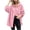 Pink, variant on Women's Waffle Knit Hooded Shacket Button Down Long Sleeve Drawstring Jacket with Pocket Casual Loose Outerwear,Yellow,S