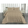 thumbnail image 2 of Ambesonne Art Deco Quilted Coverlet 3 Pcs, Pale Brown Vintage Shells, King Size, Pale Brown and White, 2 of 4