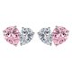 thumbnail image 1 of Pendientes de botón para mujer Pendientes de botón con forma de corazón y circonita cúbica, modernos para aniversario o cumpleaños, 1 of 8