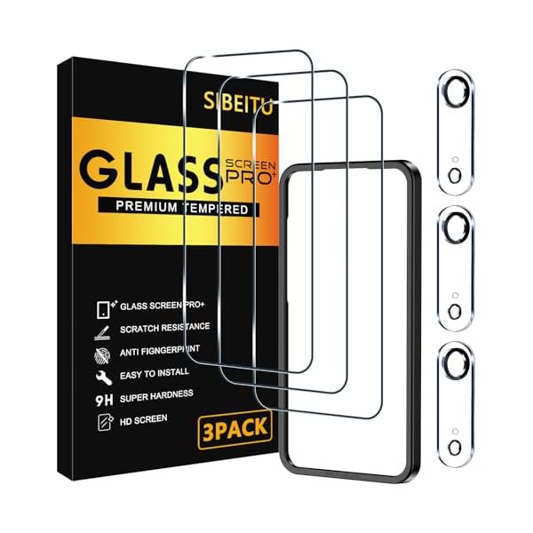 Chenchen 3 Pack Screen Protector for iPhone 17 Air with 3 Pack Camera Lens Tempered Glass Protector, 6.6 Inch HD Clear Glass Film 9H Hardness Full Coverage, Scratch Resistent, Case Friendly