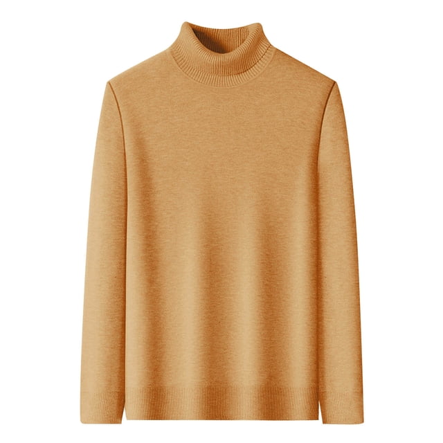 Mgmyaa Mens Sweaters Long Sleeve Pullover Turtleneck Knit Base Shirt Warm Solid Pullover Sweater