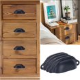 thumbnail image 4 of Stylish Cup Pulls For Dresser And Kitchen Cabinet, Shell-Shaped Design Drawer Handles With Black Finish, Brand New High-Quality Hardware (20 Pack), 4 of 5