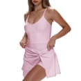 thumbnail image 4 of FRSASU Tennis Dress for Women, U Neck Workout Built in Shorts and Bra fSleeveless Golf Dresses for Women Pink, 4 of 5