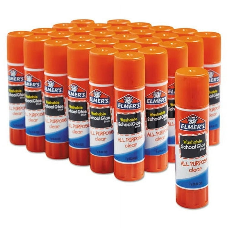 Elmer's® Washable School Glue Sticks, 0.77 oz, Applies White snd Dries  Clear, 30/Box