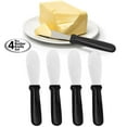thumbnail image 2 of Butter Spreader Knives | 4 PCS Wide Blade Stainless Steel Spreader Knife | Black Plastic Handle Spreading Knives, 2 of 5