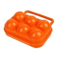 thumbnail image 1 of Caja de almacenamiento portátil para 6 huevos con rejilla, caja protectora y dispensador de huevos. Naranja, 1 of 9