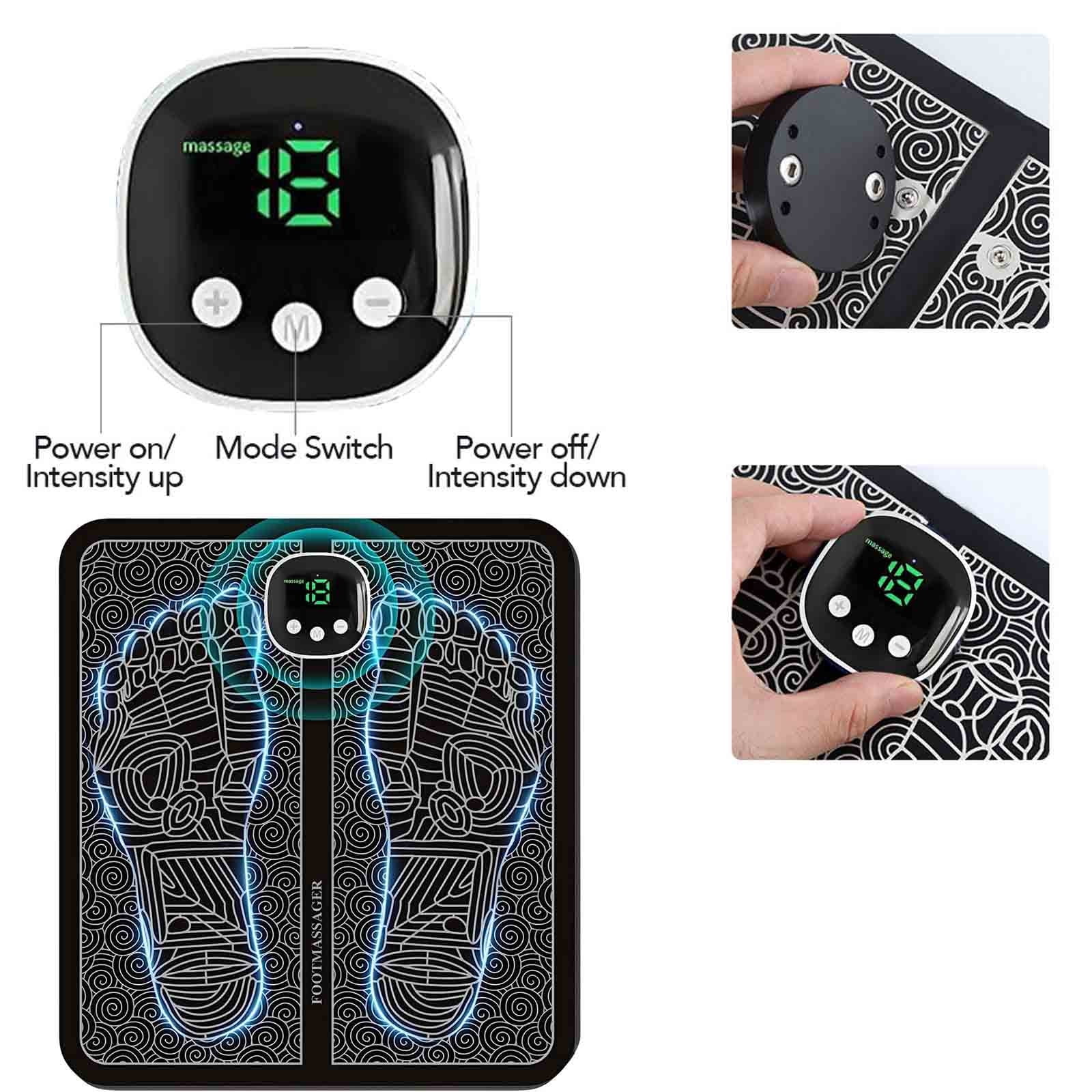 cpengpj Portable Foot Massager with 8 Modes 18 Gears USB Charging for Neuropathy Pain Relief and Improved Circulation