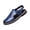 Dark Blue, variant on Men's Faux Leather Close-Toe Sandals with Adjustable Ankle Strap Breathable Lightweight Summer Arch Support Slip-On Flats Casual Dress Beach Walking Office Formal Work Shoes, White, 7.5