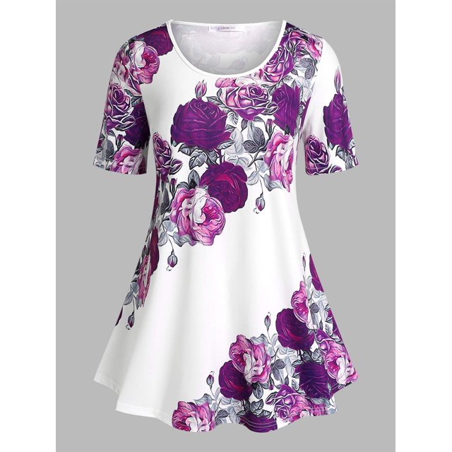 Camiseta Swing Talla Extra Estampado Rosa Rosegal Camisetas tallas grandes