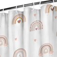 thumbnail image 3 of White Boho Bohemia Rainbow Hearts Pattern Shower Curtain 36"x72" ,Bathroom Decorative Shower Curtains Set with 12 Hooks,Modern Waterproof Washable Shower Curtain, 3 of 6