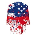 thumbnail image 7 of Xdegoge 4th Of July Tops for Women Patriotic Shirts USA American Flag Tropical Floral Print V Neck Three Quarter Sleeve Casual Loose Fit Summer Holiday Graphic Tees, 7 of 7