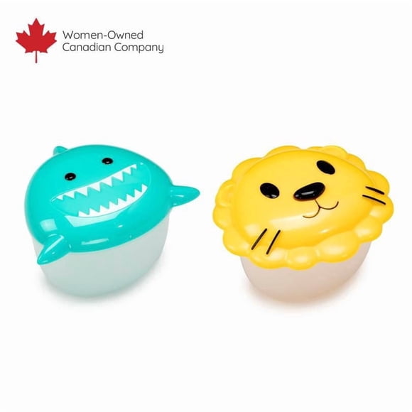 Melii Animal Snack Container - 2 pack - for Toddlers, Kids and Adults