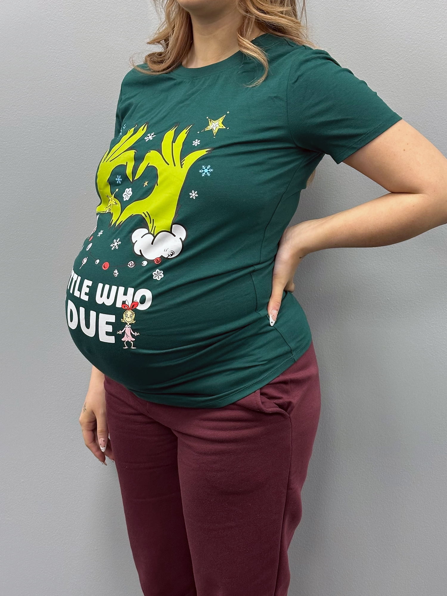 The Grinch, Women's Maternity Graphic T-Shirt, A Little Who Is Due, Sizes XS-XXL
