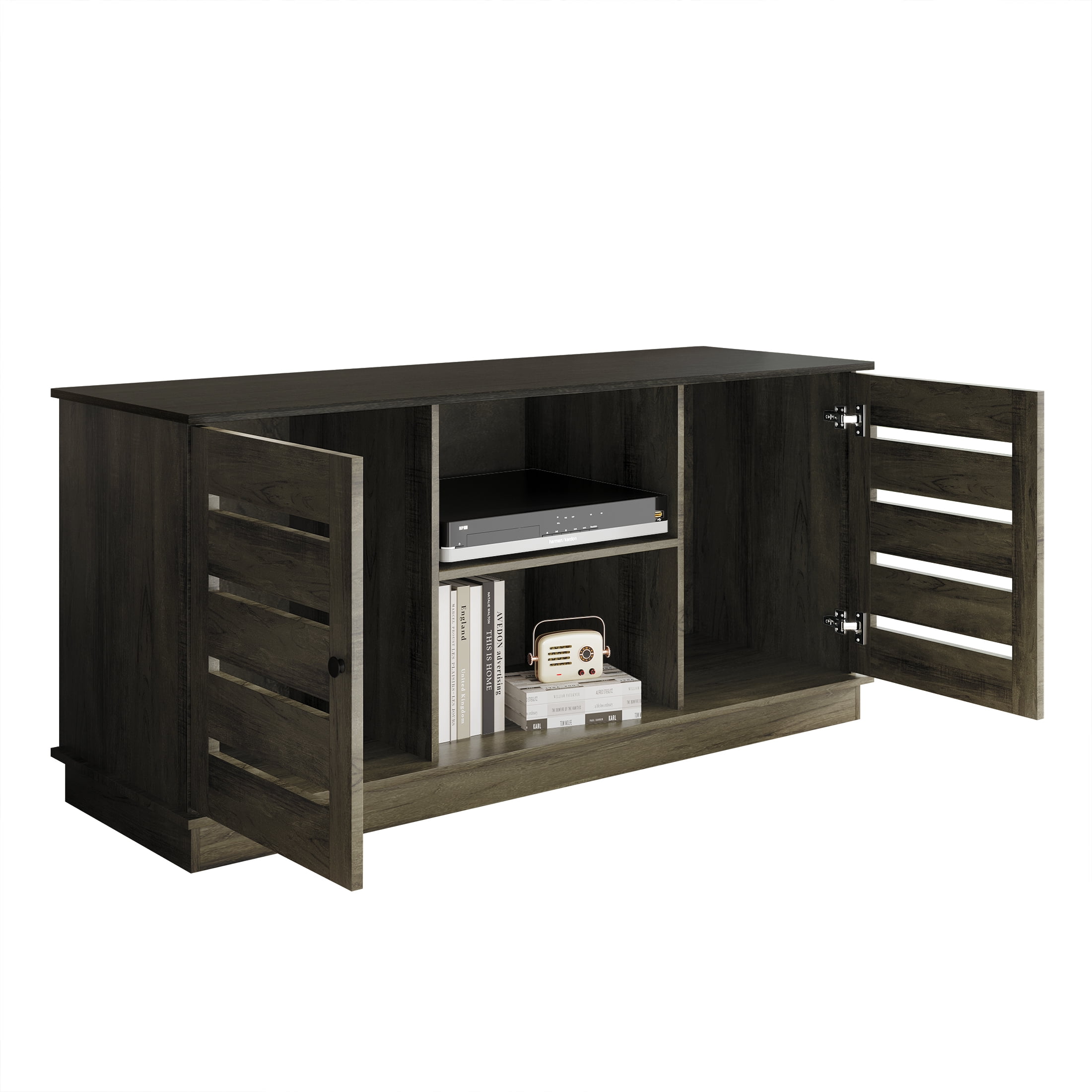 Castle Place Vintage TV Stand Console for TVs up to 50", Light Brown