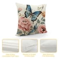 thumbnail image 4 of Chilfamy Butterfly Flower Pillow Covers for Couch Sofa Indoor Outdoor Short Plush 1PC 24x24in, 4 of 5