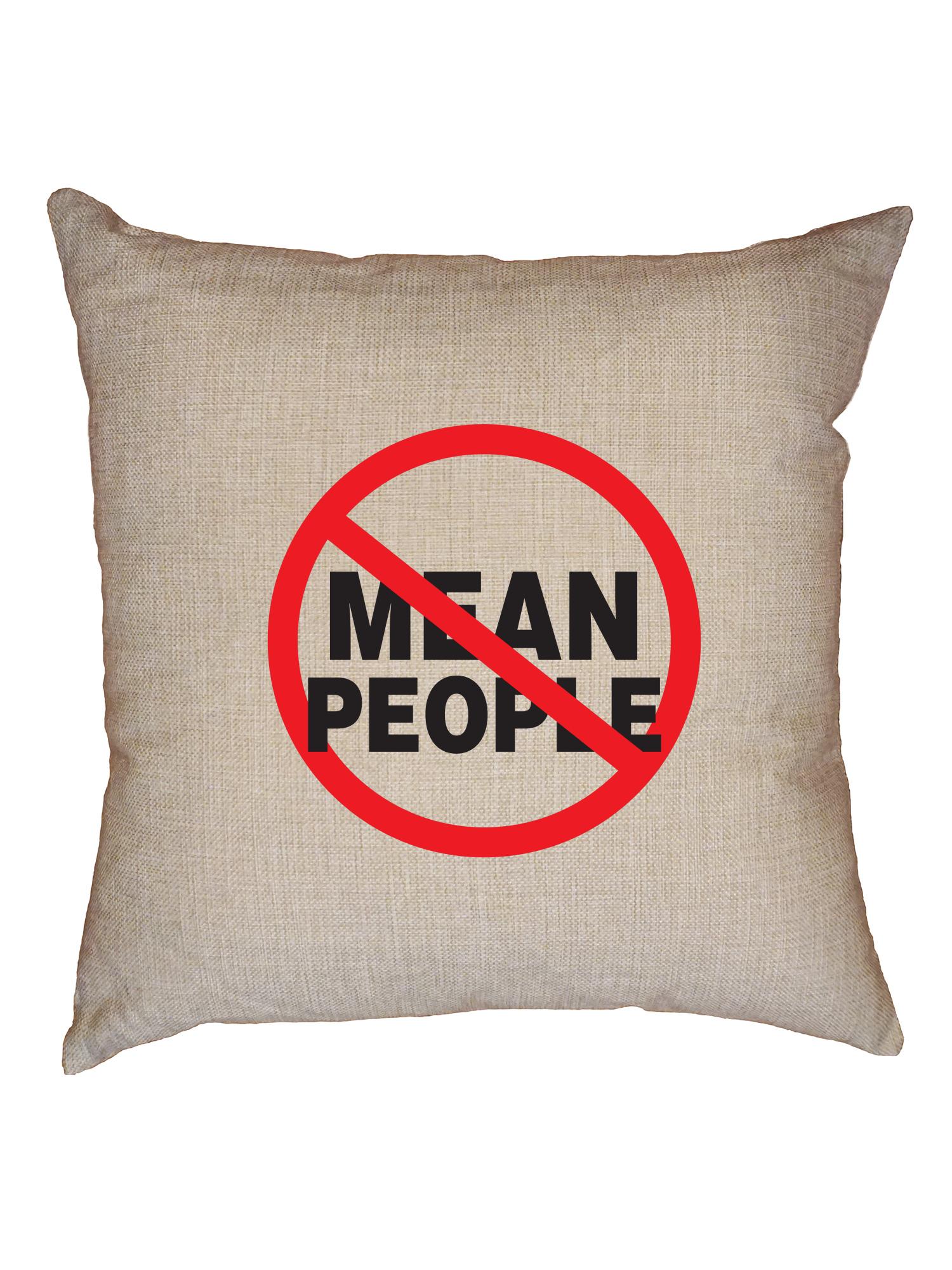 Mean People Just Say No Red Strikethrough Decorative Linen Throw