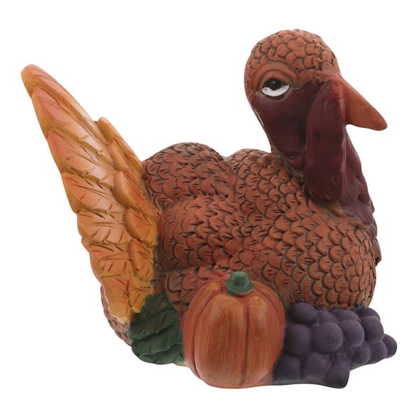 OULII Red Resin Tsgiving Turkey Figurine Unique Fall Decor for Home Tabletop Centerpiece