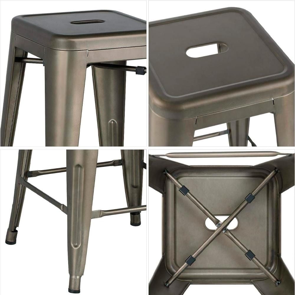 Heavenly Collection Gunmetal Metal Counter Stool