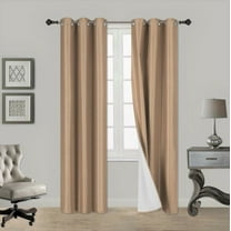1 Pair Gold Champainge Noa 108" Length Insulated Lined 100% Heavy Thick Blackout Silver Grommet Window Curtain Panels Drapes Not See Through Energey Saving