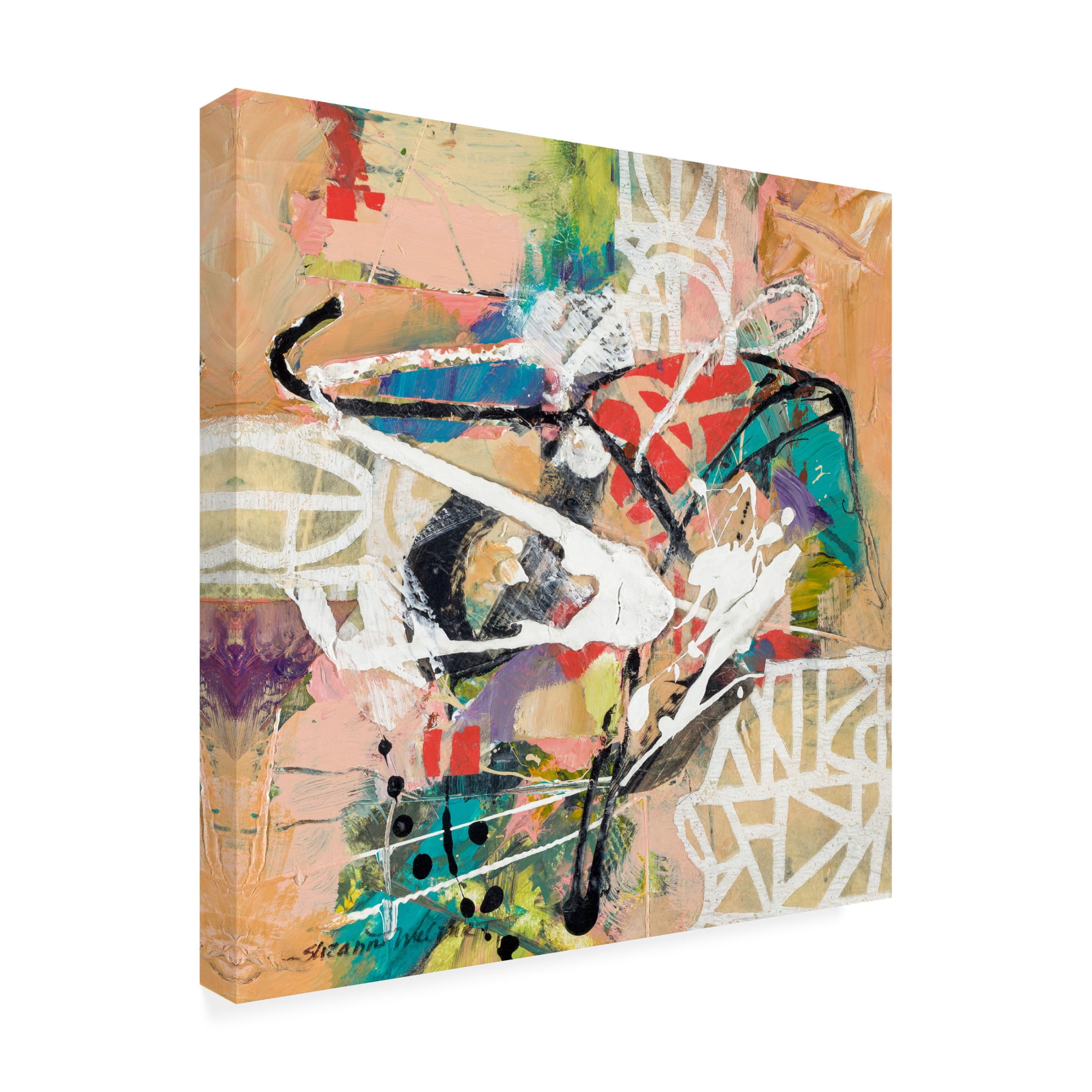 Canvas Wall Art - Suzanne McCourt 'Talk 2 Me' Wall Art for Living Room, Bedroom, or Office Décor by Trademark Fine Art - 35 x 35 Inches