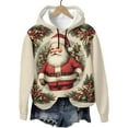 thumbnail image 3 of Women's Oversized Christmas Fleece-Lined Hoodies Long Sleeve Grapdic Tunic Tops Loose 2025 Pullover Going Out Casual Holiday Sweatshirt, 3 of 6
