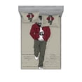 thumbnail image 2 of Ambesonne Modern Fitted Sheet & Pillow Sham Set, Lion Tiger Head Teenager, Twin, Ruby Sage Green Black, 2 of 3