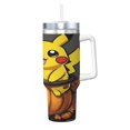 Pokemon 40 Oz Tumbler With Handle And Straw Double Wall Stainless Steel
