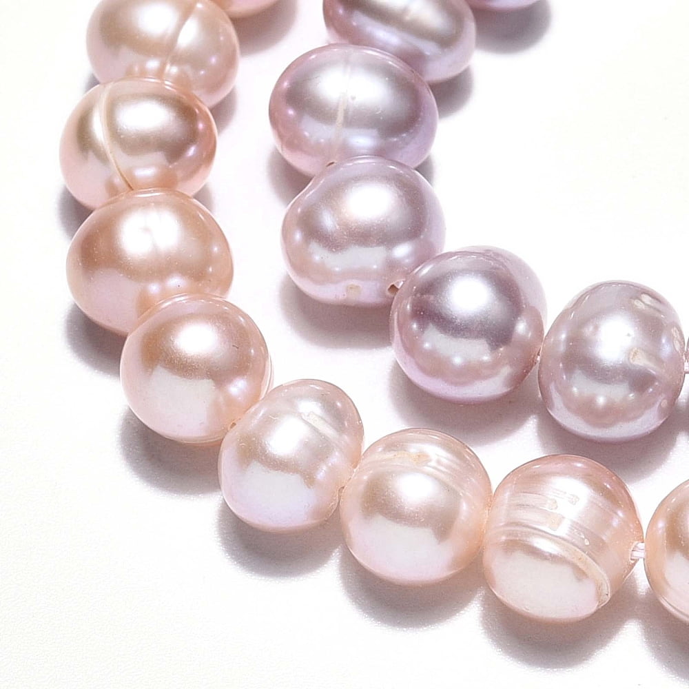 Natural Cultured Freshwater Pearl Beads Strands Grooved Potato Plum 6~7.5x7~8.5mm Hole: 0.7mm 52~55pcs/strand 13.98~14.37 inch(35.5~36.5cm)