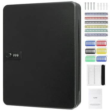 SKYSHALO 48-Key Wall Cabinet Key Safe with Keys Adjustable Racks & Combination Lock