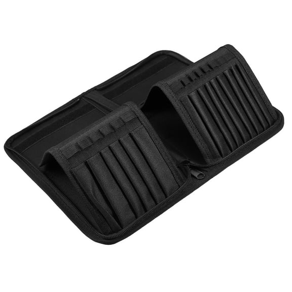 Unique Bargains Foldable Makeup Brush Holder 15 Pockets Makeup Brush Organizer Stand-up Makeup Brush Travel Bag