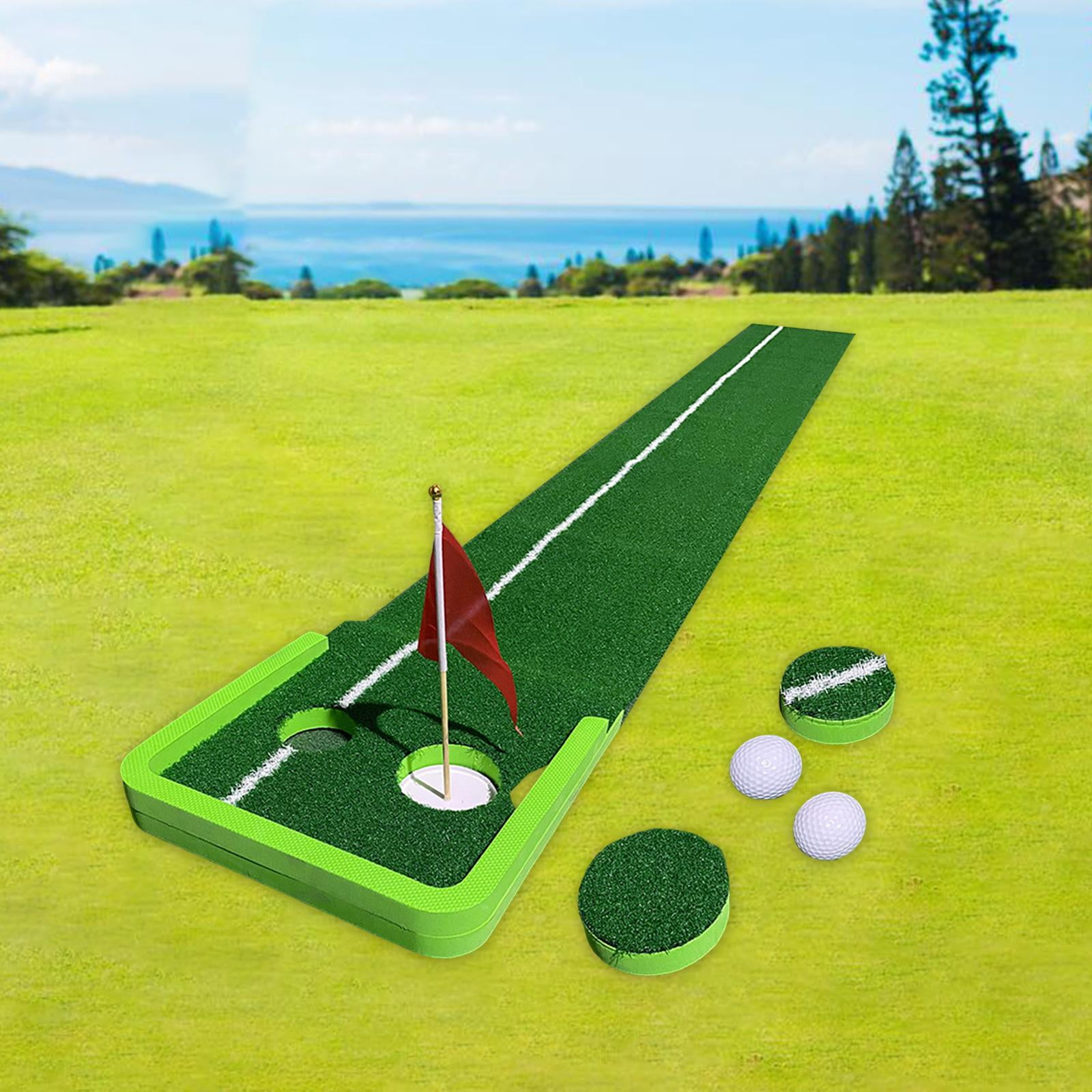 DimyFew Golf Green Putting Mat with Ball and Flags Indoor Outdoor Foldable Golf Practice