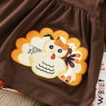 thumbnail image 5 of Ulitacool Girl Fall Winter Outfits Toddler 18-24 Months Kids Outfit Thanksgiving Prints Long Sleeves Tops Pants 2Pcs Set Outfits Classic Clothes Set Brown, 5 of 7