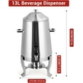thumbnail image 2 of 3.5 Gal Coffee Urn,13 L Stainless Steel Beverage Dispenser,Hot Drinks Dispenser With Fuel Tray,Heating Coffee Cocoa Milk Dispenser for Parties,Hotels, Buffets, 2 of 7