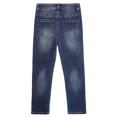 thumbnail image 3 of KIDSCOOL SPACE Jeans Garçon, Enfant Déchiré Bande Élastique à l'Intérieur Jeans Slim Fit, Bleu, 7-8 Ans, 3 of 6