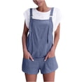 thumbnail image 2 of gbyLJF Women's Shorts Overalls Casual Cotton Linen Shorts Rompers Loose Fit Casual Summer Outfits with Pockets, 2 of 6