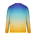 thumbnail image 3 of LNWUY Men's Plus Size Crew Neck Long Sleeve Pullover Gradient Contrast Color Quick Dry Athletic Workout Gym Breathable Sweatshirt Top Blue S, 3 of 3