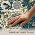 thumbnail image 6 of ODIKA 8'x10' Washable Area Rug Non-Shedding, Easy Care, Teal Boho Bug Vintage Scroll Bordered Frame Throw Turquoise Butterfly for King Size Bedroom Under Bed, Master Suite, 6 of 7