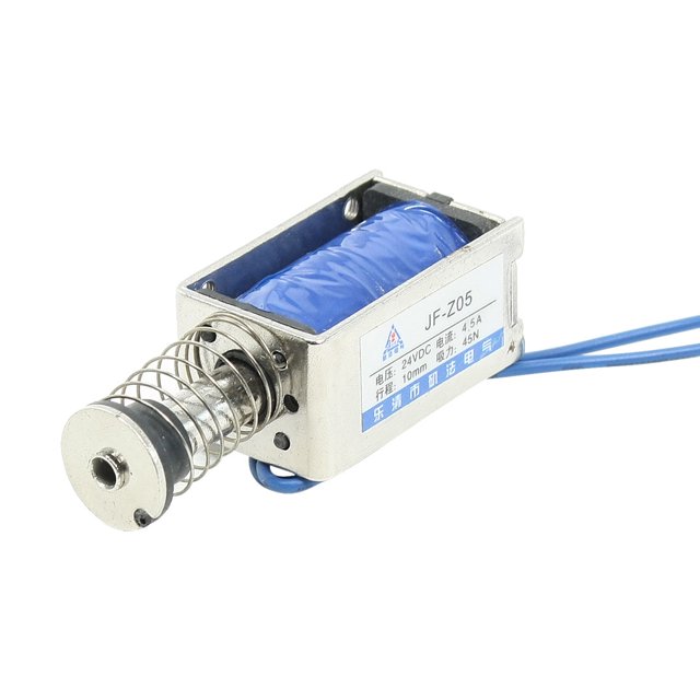 Unique Bargains DC 24V 400mA Pull Push Typ Type Open Frame Solenoid Electromagnet 10mm 45N 9.9LB
