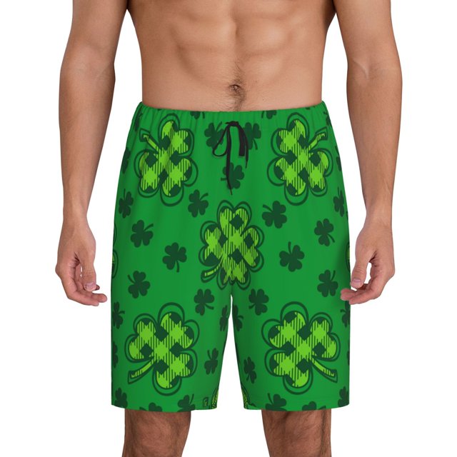 Fotbe St Patrick's Day5 Pantalones Cortos de Pijama para Hombre, Ropa de Dormir, Pantalones de Pijama Cortos para Hombre-Large