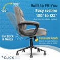 thumbnail image 4 of Pemberly Row Modern Ergonomic Mid Back Desk Chair Fabric Gray, 4 of 6
