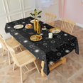 thumbnail image 2 of Black White Star Moon Planet Pattern Rectangle Tablecloth 60"x120",Waterproof Polyester Rectangle Table Cloth, Wipeable Spillproof Polyester Tablecloth for Dining, Camping, Indoor and Outdoor, 2 of 6