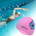 thumbnail image 2 of Unique Bargains 1 Pc Silicone Butterfly Pattern Swim Cap Pink, 2 of 5